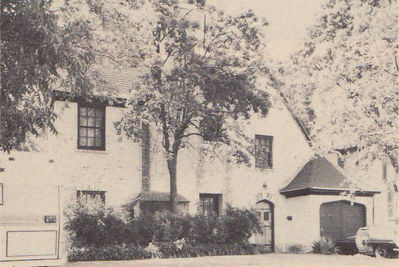 2221 Edwin St - published 1986, original date unknown
This two-story residence was built in 1933 by contractor Odell Moore for Dr. Dewitt Neighbors. The whitewashed brick walls and combination hip and gable roofs evoke medieval architecture of Norman France. Dr. Neighbors, a general practitioner, resided here until about 1960.

Historic Preservation Council for Tarrant County, Texas, "Tarrant County Historic Resources Survey: Phase III Fort Worth's Southside", copyright 1986.
