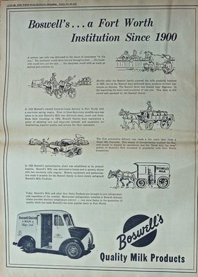 Ad for Boswell's, Fort Worth Star-Telegram centennial edition, Oct. 30, 1949
Courtesy of Brian Luenser
