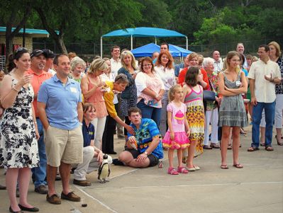 Gathered around the newly refurbished Forest Park pool, 2013 
Photo by Jim Peipert
