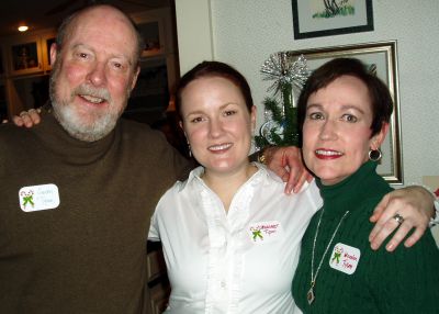 Gerry, Meralen and Margaret Tyson, neighborhood Christmas party, 2005
