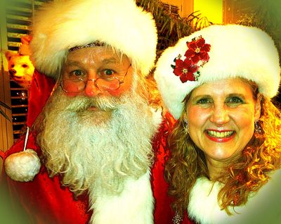 Santa and Mrs. Claus pay a visit to the Mistletoe Heights Christmas party, Dec. 2, 2012
Photo by Jim Peipert
